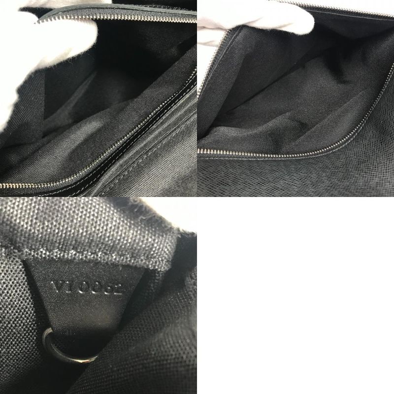 Louis Vuitton Shoulder Bag Victor Taiga Leather Black Khaki