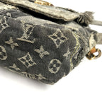 Louis Vuitton Shoulder Bag Patchwork Postie Monogram Denim Canvas Black Gray