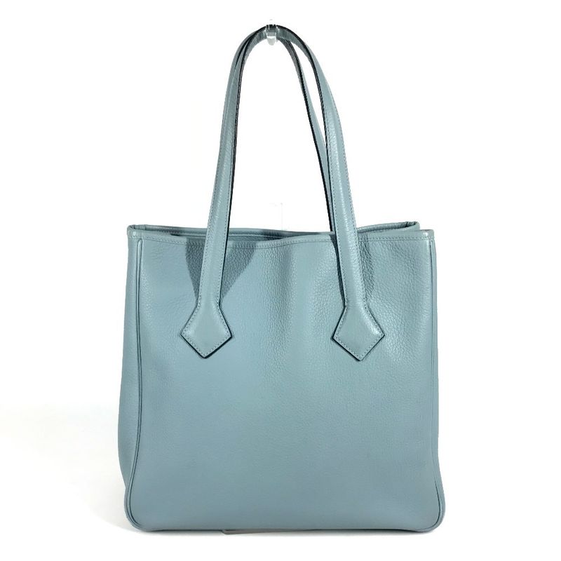 Hermes Shoulder Bag Victoria Cabas Taurillon Clemence Blue