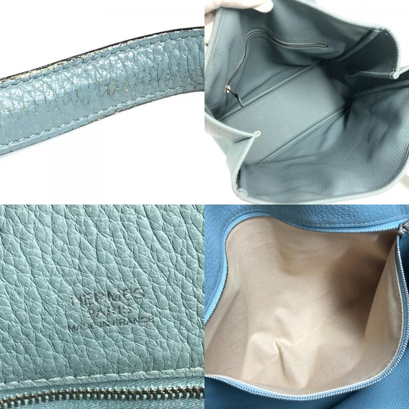 Hermes Shoulder Bag Victoria Cabas Taurillon Clemence Blue