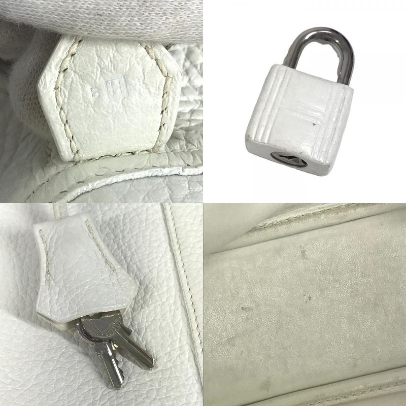 Hermes Handbag Omnibus PM Taurillon Clemence White