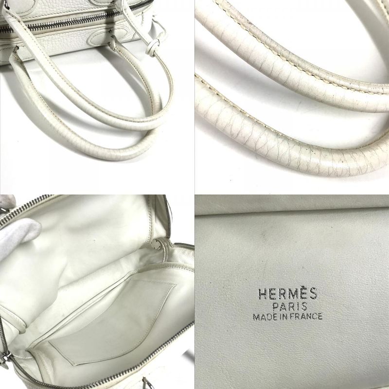 Hermes Handbag Omnibus PM Taurillon Clemence White