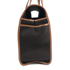Hermes Handbag Kameil Stripe Logo Leather Suede Brown Red