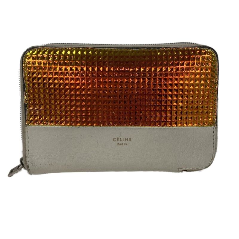 Celine Bifold Wallet Ivory Hologram Zip Around Leather X Hologram