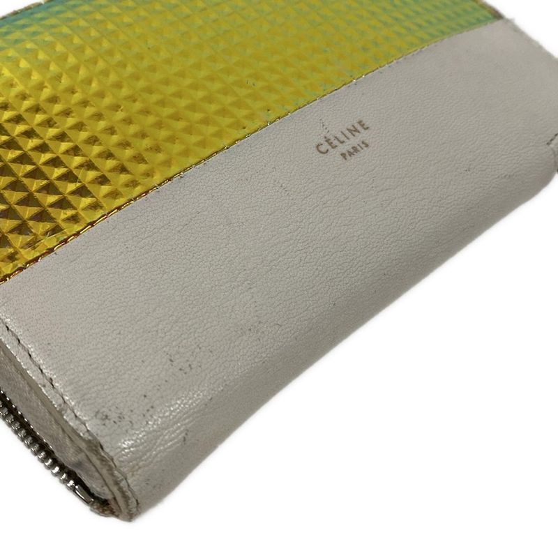 Celine Bifold Wallet Ivory Hologram Zip Around Leather X Hologram