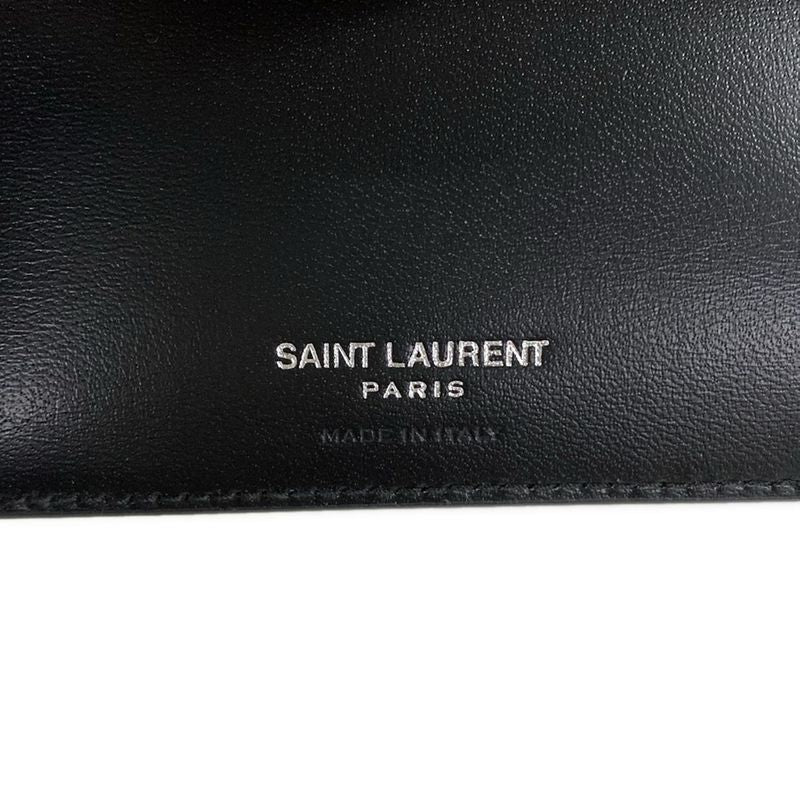 Saint Laurent Paris Billfold Tiny Cassandra East Waist Wallet Black