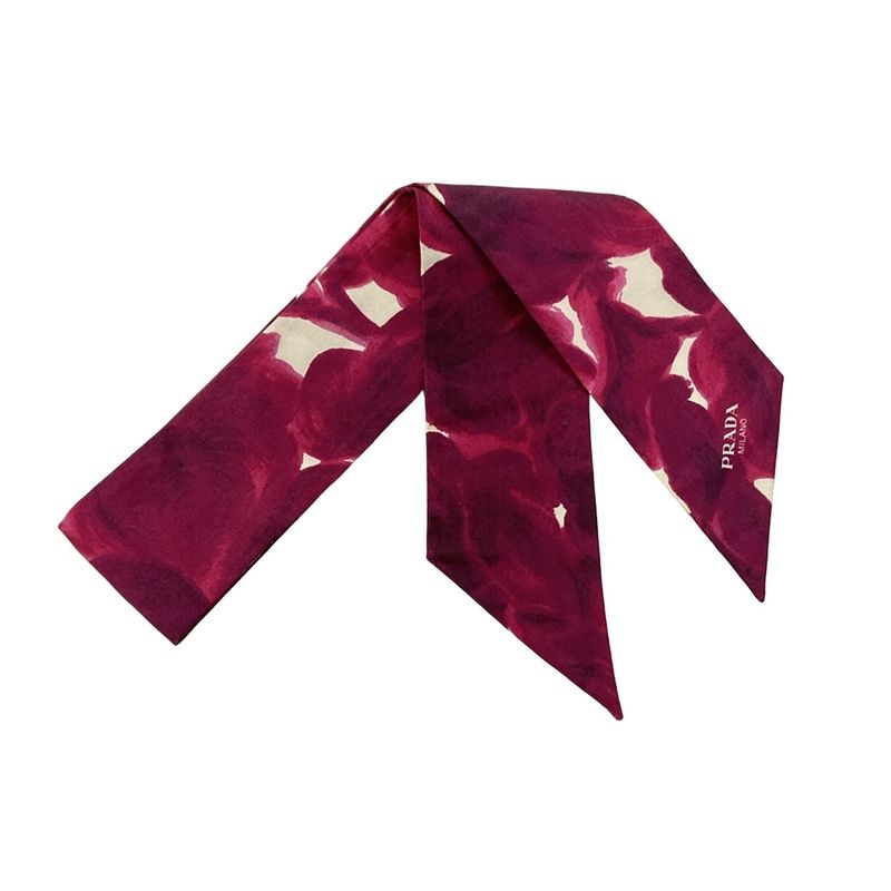 Prada Scarf Pink White Ribbon