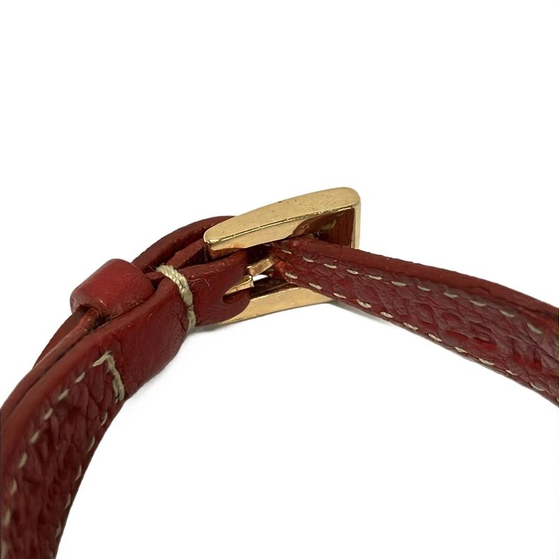 Prada Bracelet Leather Gold Red