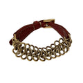 Prada Bracelet Leather Gold Red