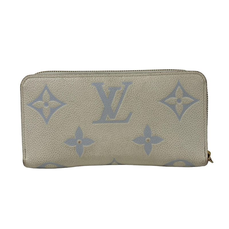 Louis Vuitton Wallet Bicolor Monogram Empreinte Zippy Latte White Candy Blue