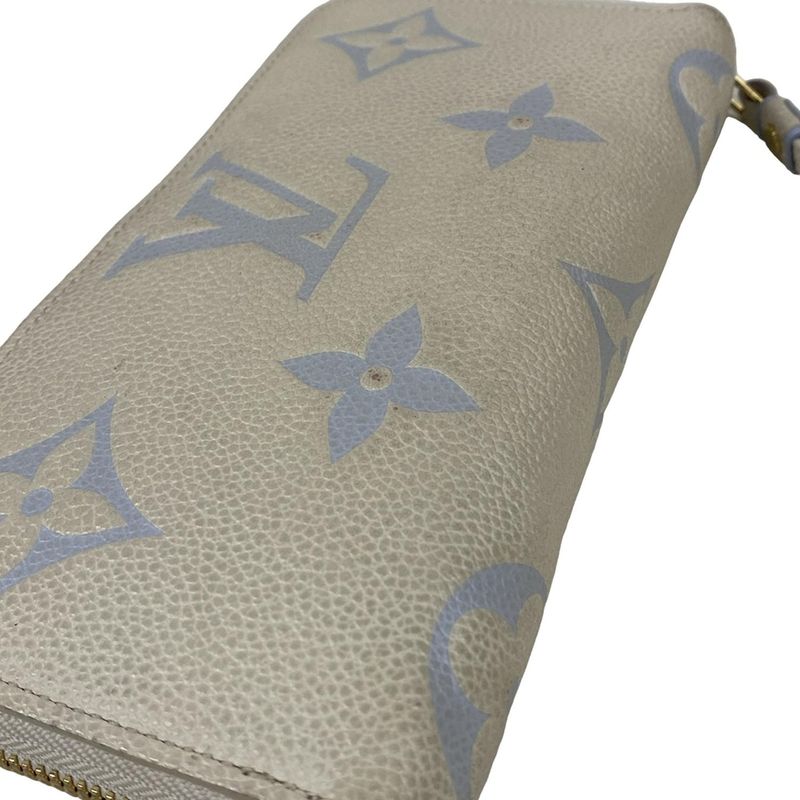Louis Vuitton Wallet Bicolor Monogram Empreinte Zippy Latte White Candy Blue