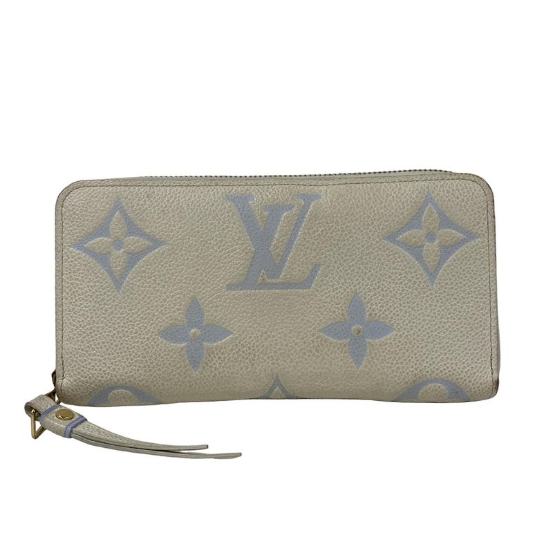 Louis Vuitton Wallet Bicolor Monogram Empreinte Zippy Latte White Candy Blue
