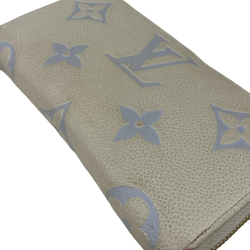 Louis Vuitton Wallet Bicolor Monogram Empreinte Zippy Latte White Candy Blue
