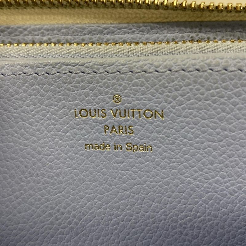 Louis Vuitton Wallet Bicolor Monogram Empreinte Zippy Latte White Candy Blue