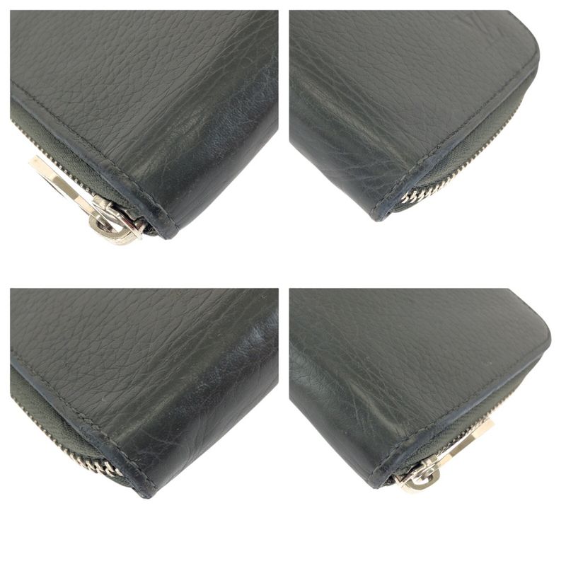 Louis Vuitton Taurillon Zippy Wallet Vertical Black Silver Leather