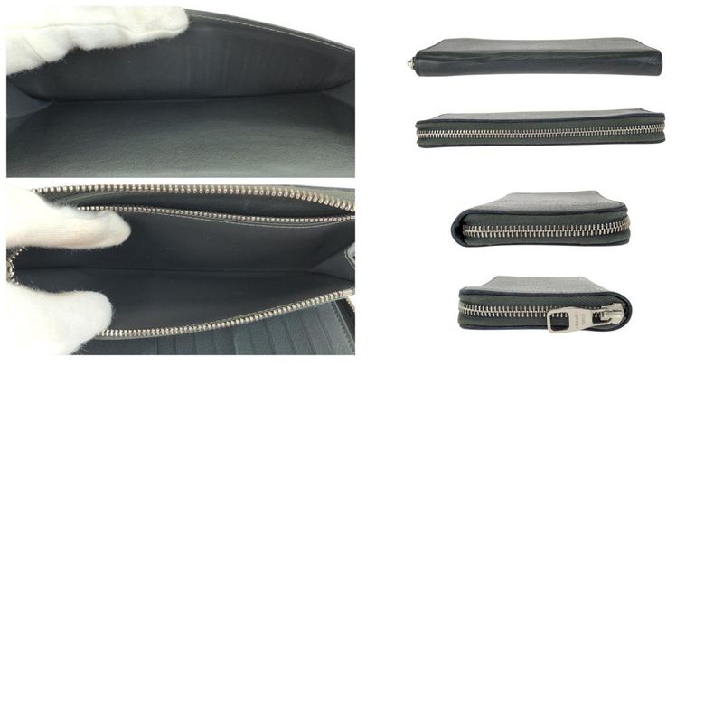 Louis Vuitton Taurillon Zippy Wallet Vertical Black Silver Leather