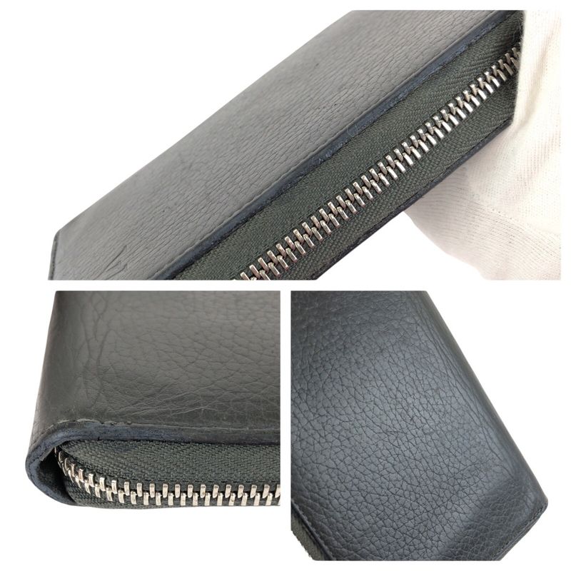 Louis Vuitton Taurillon Zippy Wallet Vertical Black Silver Leather