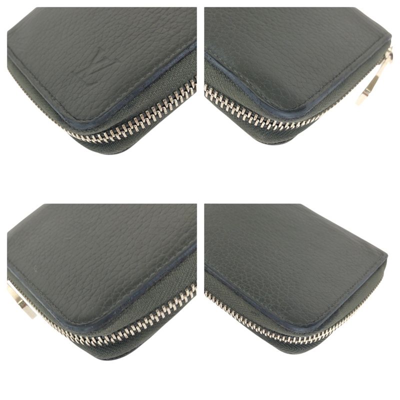 Louis Vuitton Taurillon Zippy Wallet Vertical Black Silver Leather