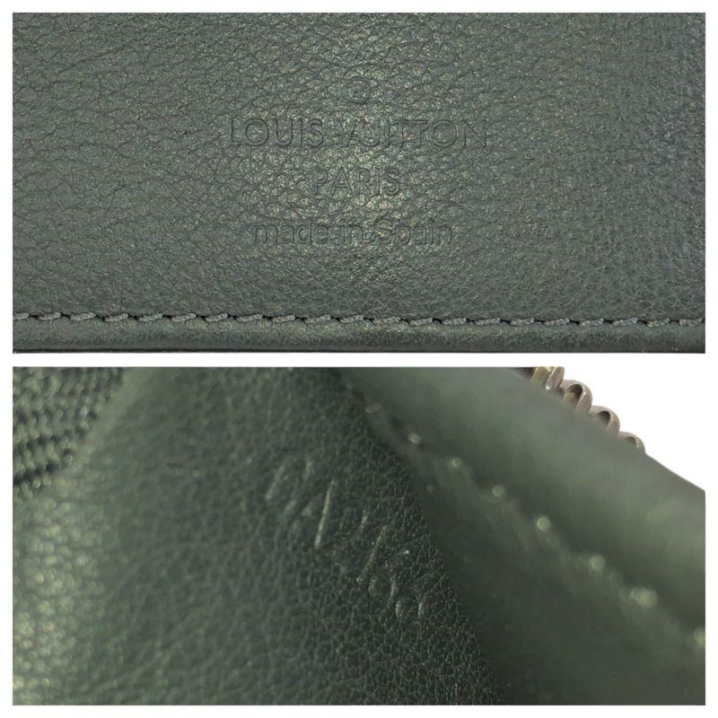 Louis Vuitton Taurillon Zippy Wallet Vertical Black Silver Leather