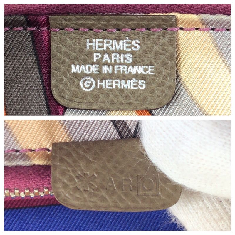 Hermes Azap Long Silk in Etoupe Beige Veau Wallet Zip Around
