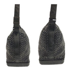 Bottega Veneta Black Gunmetal Leather Shoulder Bag