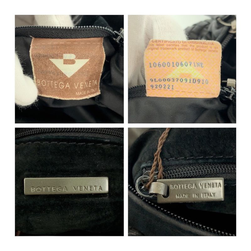 Bottega Veneta Black Gunmetal Leather Shoulder Bag