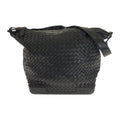 Bottega Veneta Black Gunmetal Leather Shoulder Bag