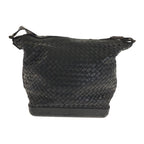 Bottega Veneta Black Gunmetal Leather Shoulder Bag
