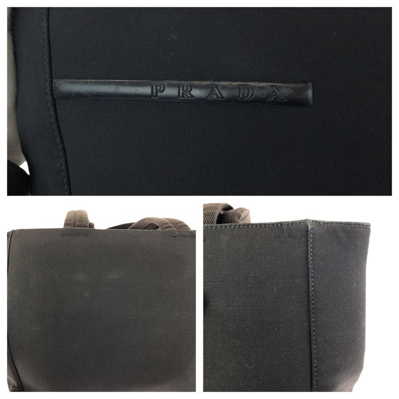 Prada Sports Black Silver Nylon Tote Shoulder Bag