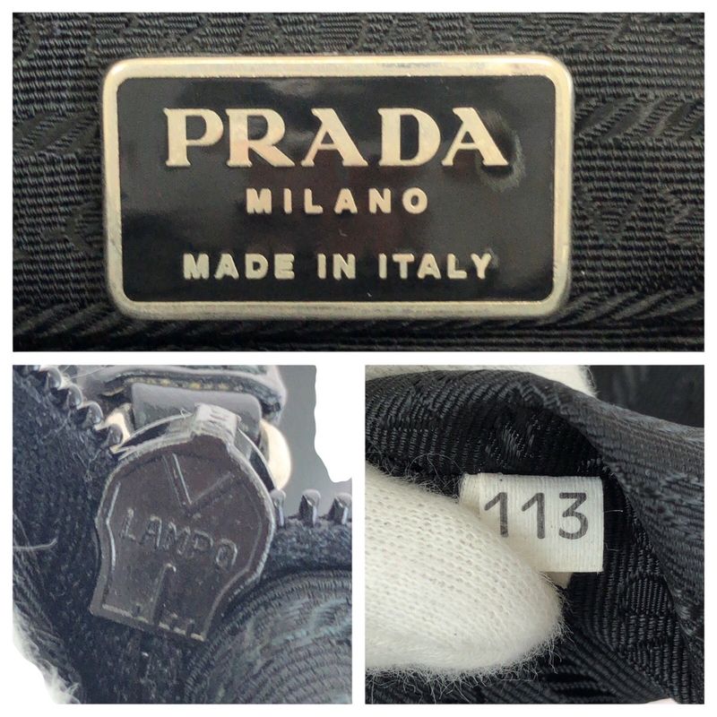 Prada Sports Black Silver Nylon Tote Shoulder Bag