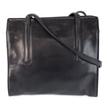 Prada Black Silver Leather Shoulder Bag Tote