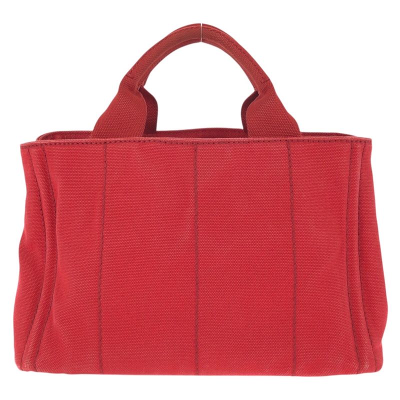 Prada Canapa Red Gold Canvas Tote