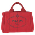 Prada Canapa Red Gold Canvas Tote