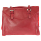 Prada Tessuto Red Silver Leather Nylon Shoulder Bag Tote