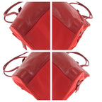 Prada Tessuto Red Silver Leather Nylon Shoulder Bag Tote
