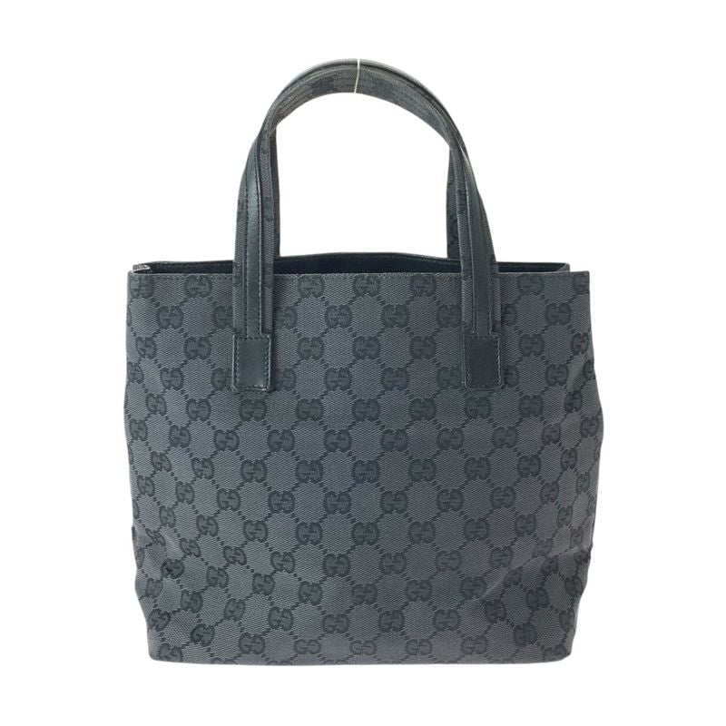 Gucci Black Silver GG Canvas Leather 002 058 Tote
