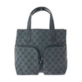 Gucci Black Silver GG Canvas Leather 002 058 Tote