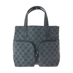 Gucci Black Silver GG Canvas Leather 002 058 Tote