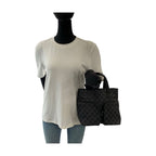 Gucci Black Silver GG Canvas Leather 002 058 Tote