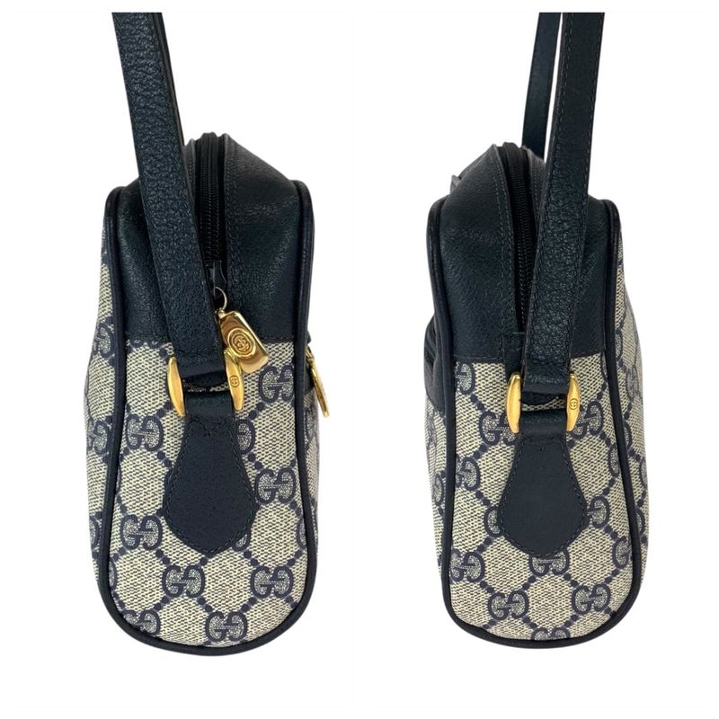 Gucci Vintage Sherry Shoulder Bag Navy Beige