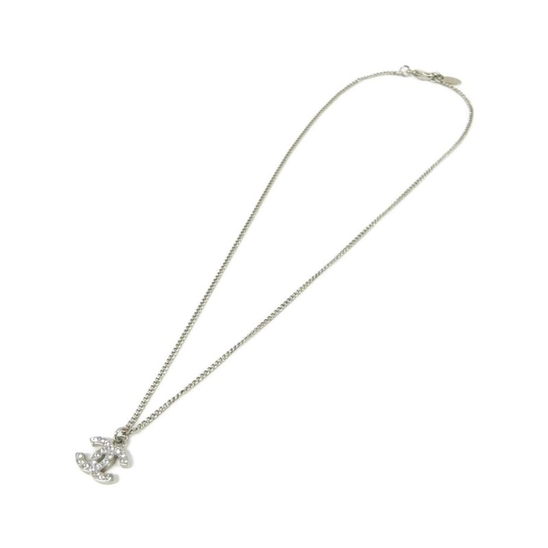Chanel Necklace Silver Crystal