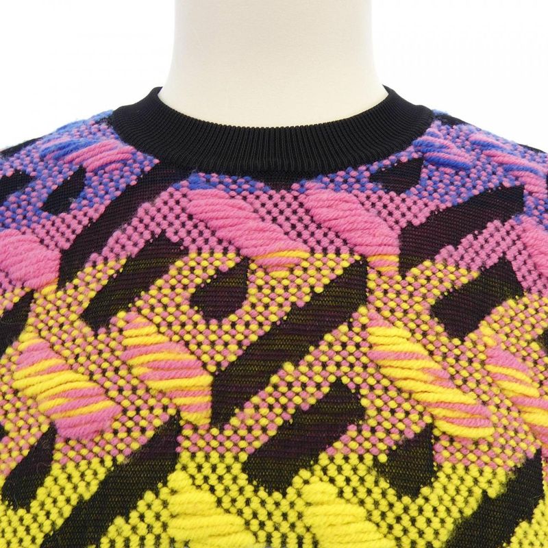 Versace Knit Sweater Blue 38 Pink Yellow