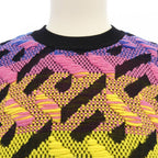 Versace Knit Sweater Blue 38 Pink Yellow