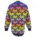 Versace Knit Sweater Blue 38 Pink Yellow