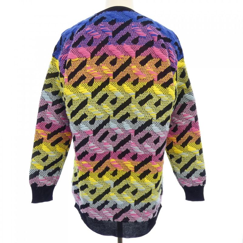 Versace Knit Sweater Blue 38 Pink Yellow