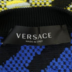 Versace Knit Sweater Blue 38 Pink Yellow