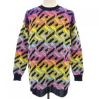 Versace Knit Sweater Blue 38 Pink Yellow