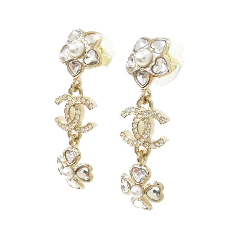 Chanel Earrings White Crystal