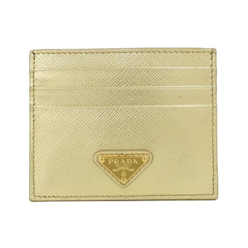 Prada Card Case Gold Platino