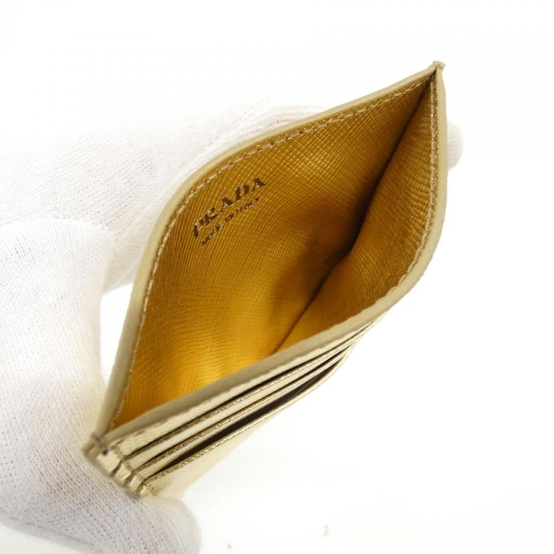 Prada Card Case Gold Platino